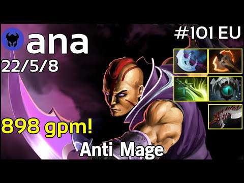 898 gpm! ana [OG] plays Anti Mage!!! Dota 2 7.22