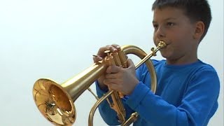 8 year old trumpet kid playing Kyteman - Sorry
