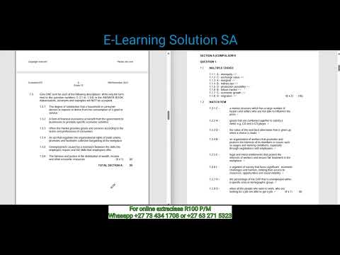 Grade 10 Economics Term 4 | Exam paper 2 of 2025