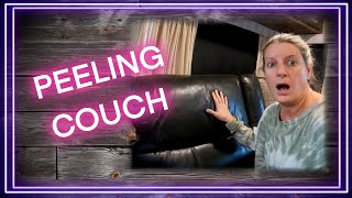 RV Décor Series - Slip Covers and What We Did For Peeling Couch in Our RV