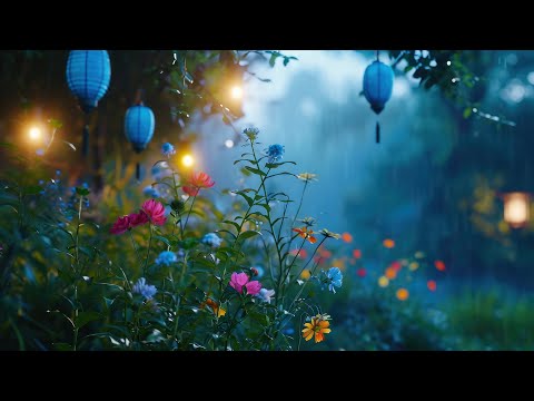 ✨🧚🏻‍♀️🌿Enchanted Wildflower Garden | No Midroll Ads | Gentle Thunder & Rain | Relax, Sleep | 6 Hrs
