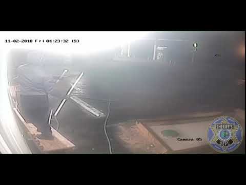 Two brazen thieves used a truck to rip the doors off a liquor store