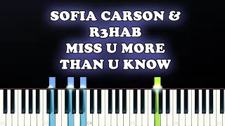 Sofia Carson &amp; R3HAB - Miss U More Than U Know (Piano Tutorial)
