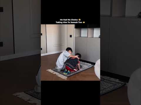 When You Drag Your Little Brother to Prayer Because You Love Him 💚 #shorts #muslims