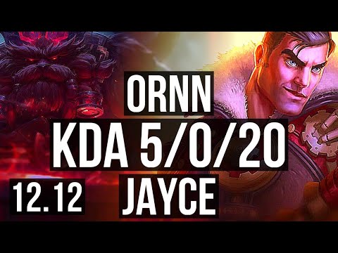 ORNN vs JAYCE (TOP) | 5/0/20, Rank 5 Ornn | EUW Challenger | 12.12