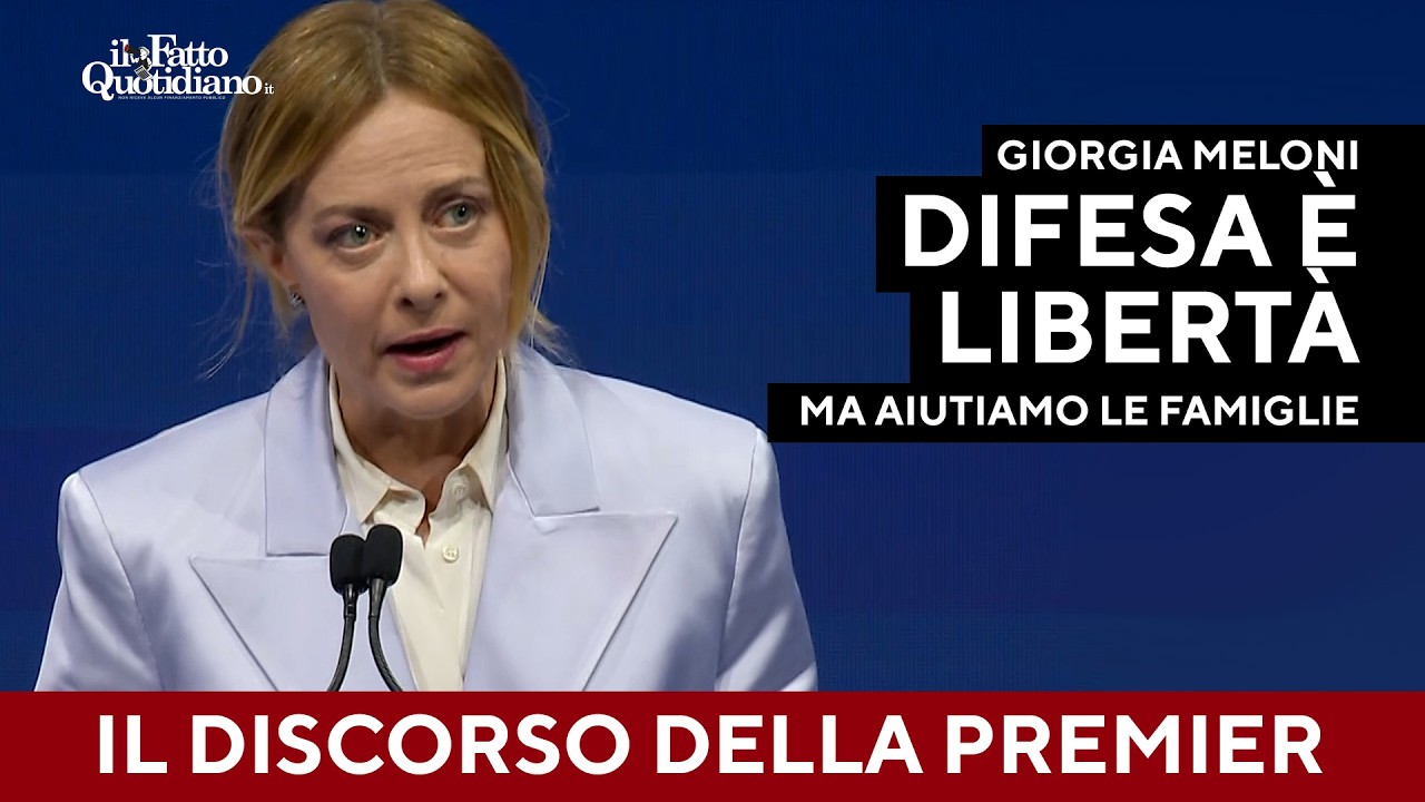 Meloni: "Difesa è libertà ma aiutiamo famiglie e imprese o non rimane nulla da difendere"