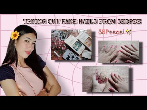 TRYING OUT FAKE NAILS FROM SHOPEE!!