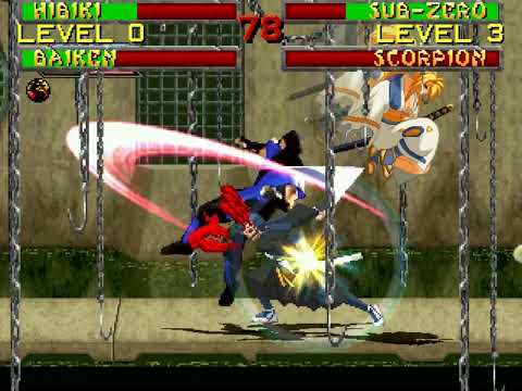 Baiken & Hibiki vs Scorpion & Sub Zero MK2 MUGEN