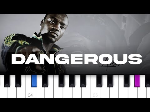Akon, Kardinal Offishall - Dangerous (piano tutorial)