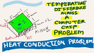 Heat Conduction Problem 1 | Temperature Difference Across Surfaces of a Chip