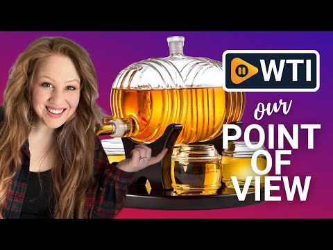 Whiskey Barrel Decanter Set - Liquor Dispenser Birthday Valentine's Day Gifts Ideas for Men Husband - 1350ML Decanter with 4 Whiskey Glasses for Alcohol - WTI product video review