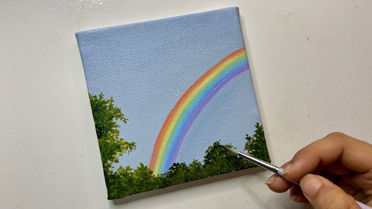 Rainbow painting/ acrylic painting tutorial/acrylic painting tutorial for beginners