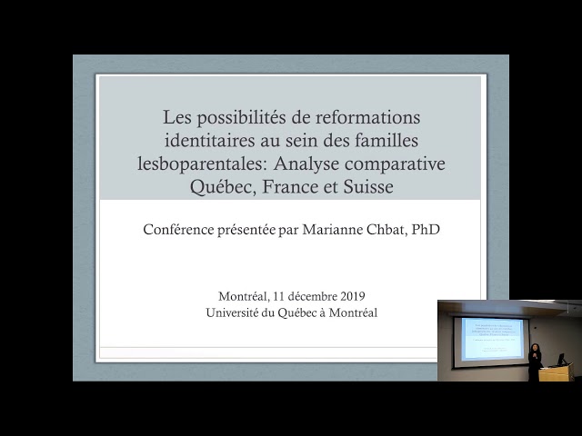 Conférence: «Les possibilités de (re)formations identitaires au sein des familles lesboparentales : Analyse comparative Québec, France, Suisse»