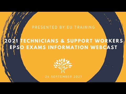 2021Technicians & Support Workers EPSO Exams - Information Webcast
