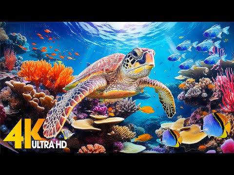 Ocean 4K - Sea Animals for Relaxation, Beautiful Coral Reef Fish in Aquarium(4K Video Ultra HD) #100