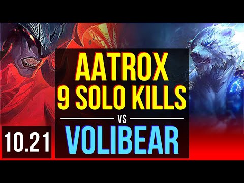AATROX vs VOLIBEAR (TOP) | 9 solo kills, 14/3/5, Legendary, 500+ games | EUW Diamond | v10.21