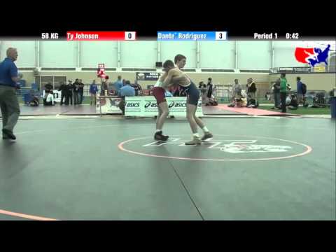Ty Johnson vs. Dante` Rodriguez at 2013 ASICS FILA Cadet Nationals - GR