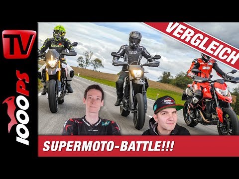 Supermoto Vergleichstest - Ducati 950 Hypermotard // Aprilia Dorsoduro 900 // KTM 690 SMC-R  2019