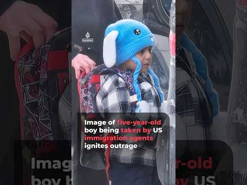 Five-year-old in blue bunny hat becomes symbol of US immigration raids | AJ #shorts
