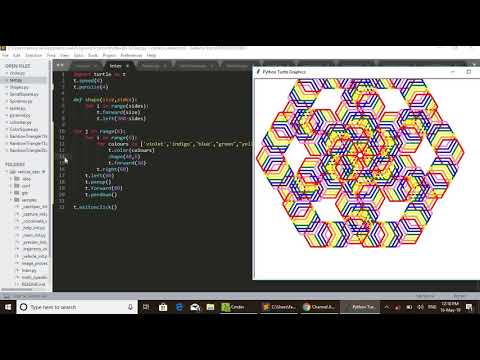 Python Turtle Graphics Rainbow Hexagon
