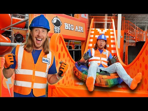 🚀 Handyman Hal gets BIG AIR at the Indoor Adventure Park! Slides, trampolines, and fun for kids!