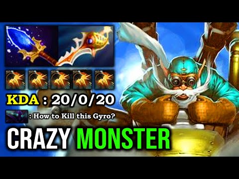 CRAZY MONSTER 1v5 Raid Boss Gyrocopter IMBA Rapier Flak Cannon Vs Tanker Enemy Pick DotA 2