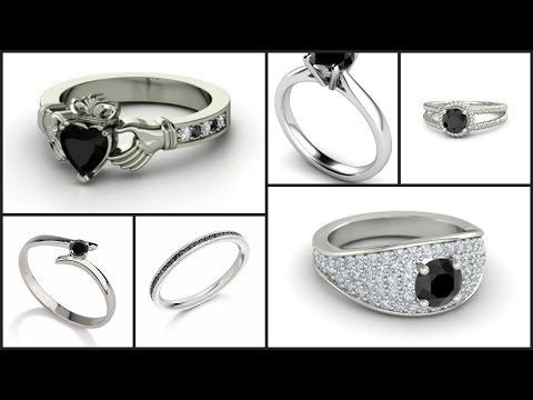 Platinum With Black Diamond Rings for Wedding | Engagement Platinum Rings | PhoeniX GuyzZ Fashions