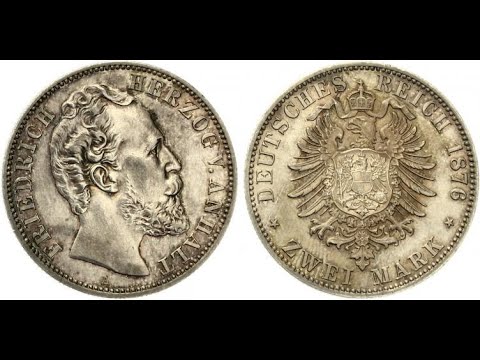 Die Münze des Kaiserreich aus Anhalt in Silber, die Sammlung ist 8000€ wert
