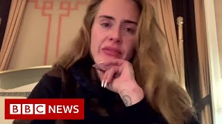 Tearful Adele postpones entire Las Vegas residency - BBC News