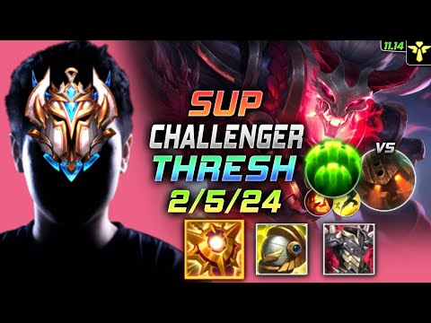 Challenger Thresh Support vs Nautilus - 챌린저 서폿 쓰레쉬 템트리 룬 솔라리 수호자 スレッシュ Треш 魂锁典狱长 - LOL KR 11.14
