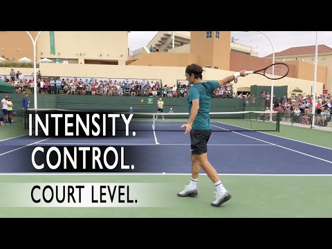 How the Pros Practice - Court Level View (60fps) Federer, Nadal, Djokovic, Murray, Kyrgios.