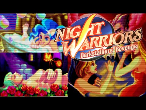 Night Warriors Darkstalkers Revenge - Intro / All Endings (Arcade)