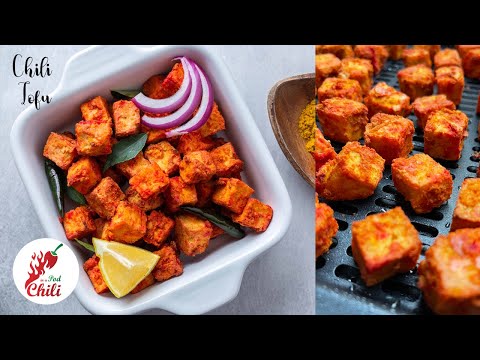 Air fried Crispy Chili Tofu - Vegan | Easy Air fryer recipes | ASMR Cooking