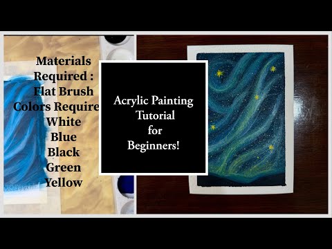 Acrylic Painting Tutorial for Beginners | Starry Night Christmas Painting #easypaintingforbegginers