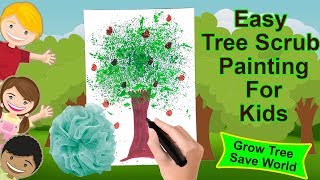 Scrub Dabbing Tree for kids | Easy to Draw