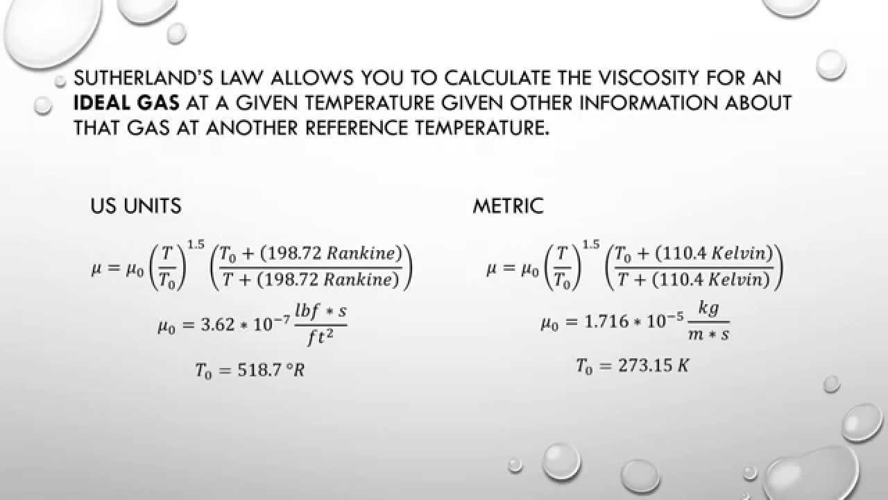 Sutherland Law: Determine Viscosity from Temperature