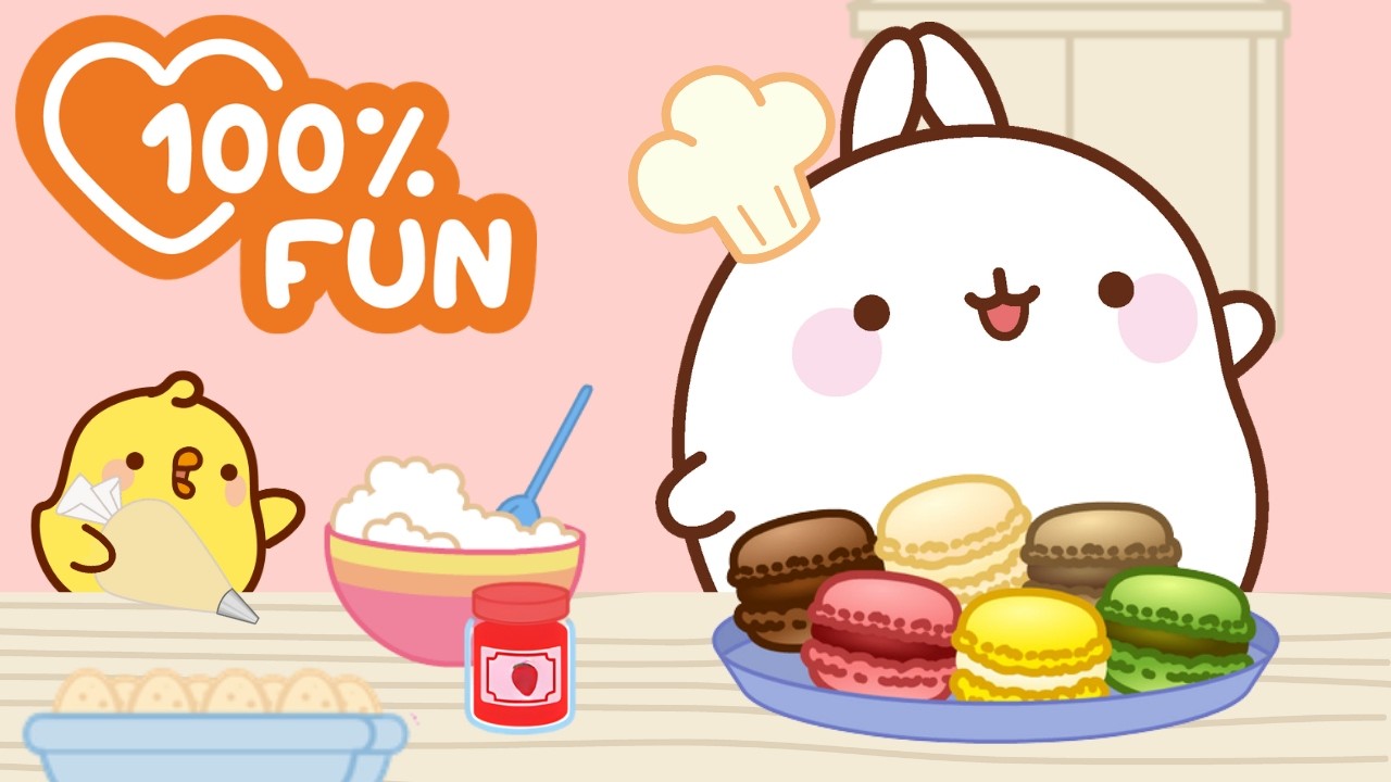 Molang Makes Delicious French Macarons! 😋💕 Cute Baking Compilation