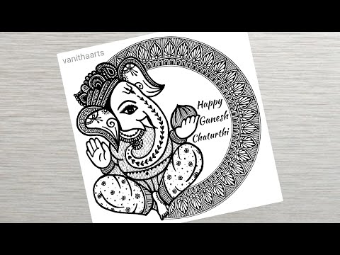 Ganesha Mandala Art How to draw a Mandala for beginners ganeshchaturthi doodle vanithaarts