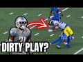 DIRTY PLAY?: Los Angeles Rams TE Tyler Higbee TEARS ACL on THIS HIT from Detroit Lions Kerby Joseph