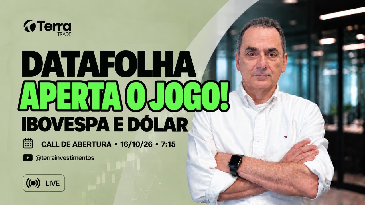 📊 Datafolha aperta o jogo! Ibovespa e dólar | Call de Abertura 16/10/26 7:15 hs