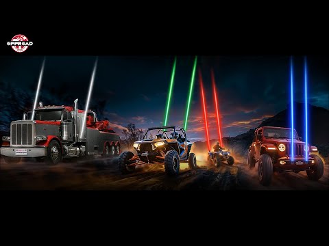 OFFROADTOWN WHIPLESS LASER LED WHIP LIGHTS RGBW WHIRELESS REMOTE