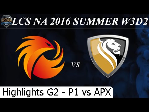 P1 vs APX Game 2 Highlights - LCS NA Summer 2016 W3D2M6 Phoenix1 vs Apex