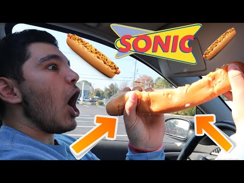 GLIZZY!!! Trying Sonic's FOOTLONG Quarter Pounder...