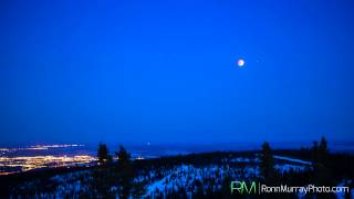 preview picture of video 'April 2014 Blood Moon Eclipse at Sunset over Fairbanks, Alaska'