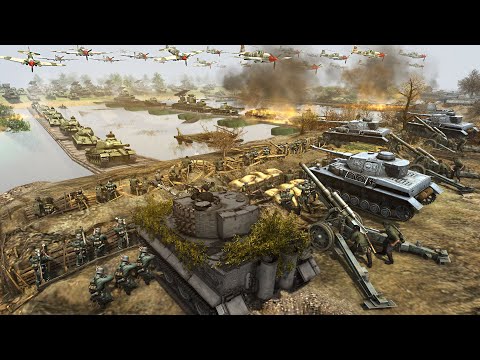 German Army BRIDGE FORTRESS vs 5,000 Russian Charge! - Men of War: WW2 Mod