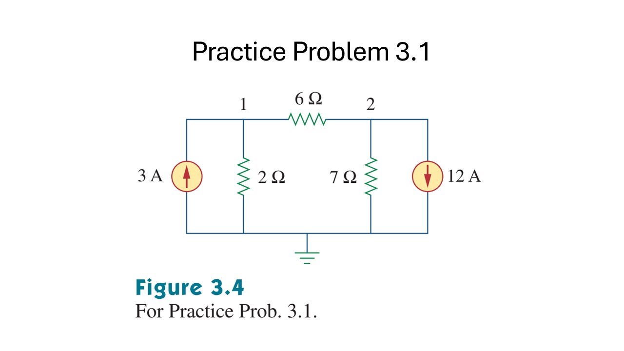 Practice Problem 3.1 Obtain the node voltages in the circuit of Fig. 3.4. - Alexander/Sadiku