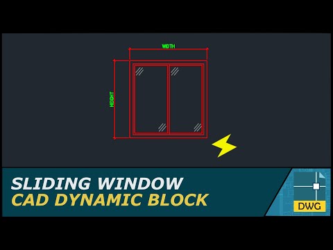 Sliding Window (Aluminum or PVC): AutoCAD Dynamic Block (Elevation View)