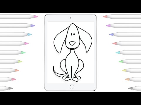 Dog - Coloring Pages | How To Color Draw | Apple Pencil Ipad