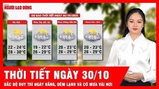 Thời tiết ngày 30/10:Bắc Bộ duy trì ngày nắng, đêm lạnh và có mưa vài nơi | Tin tức