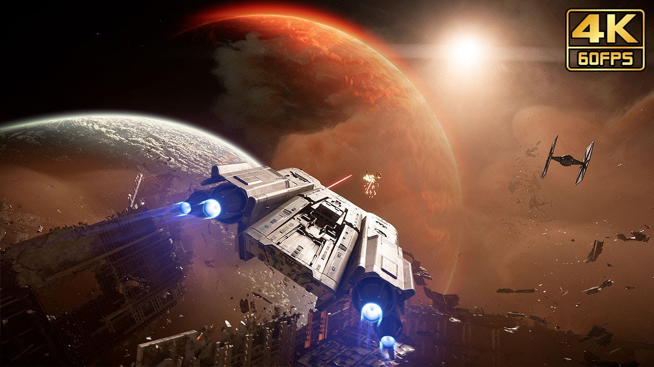 Star Wars Outlaws - Space Battle Gameplay @ 4K 60ᶠᵖˢ ✔